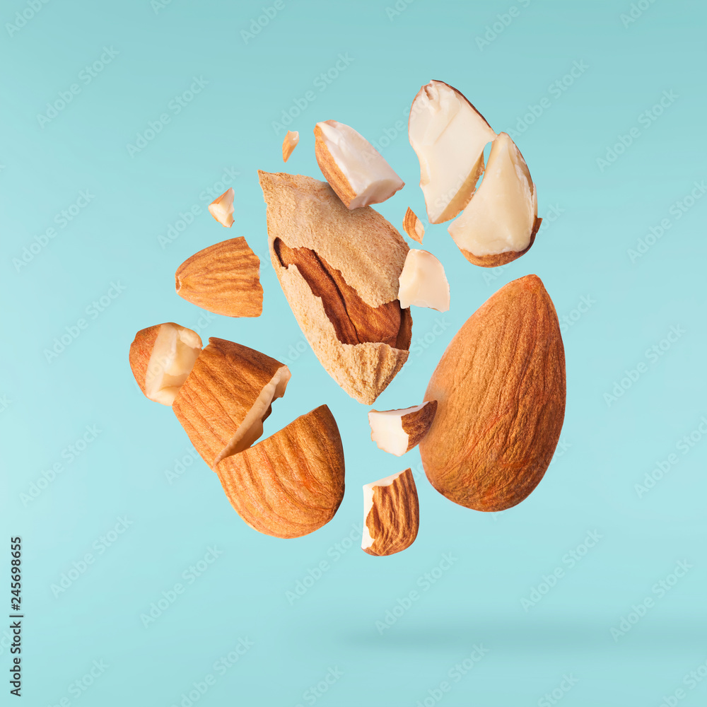 Sticker Fresh raw almond. Organic healthy snack - Stickers