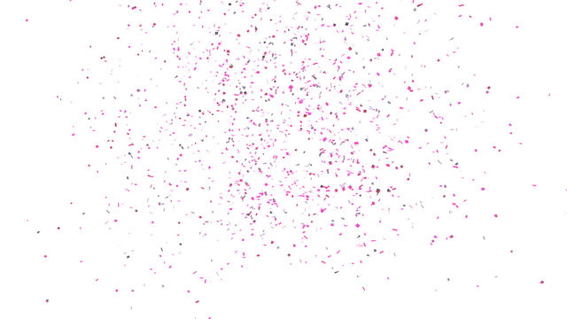 Pink and silver confetti explosion festive background