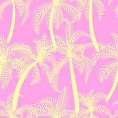 Fototapeta na wymiar Palm tree summer vector seamless pattern.