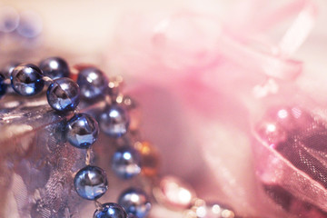 Beautiful blue beads or bracelet, romance