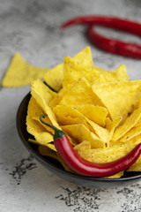 tortilla chips and chilli pepper