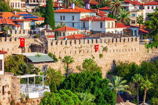 Old fortress walls in Antalya