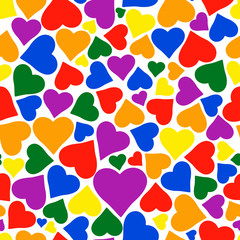 Seamless pattern with hearts. Isolated vector illustration.