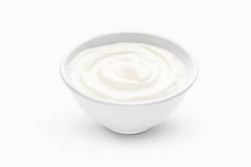 Organic yogurt in bowl