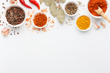 Hot spices concept, mockup, top view