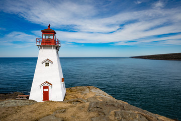 Fototapeta na wymiar Boars Head Lighthouse Bay of Fundy NS Canada