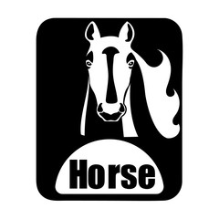 chinese calendar animal monochrome logotype horse head