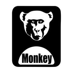 chinese calendar animal monochrome logotype monkey head