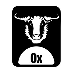 chinese calendar animal monochrome logotype ox head