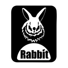 chinese calendar animal monochrome logotype rabbit head