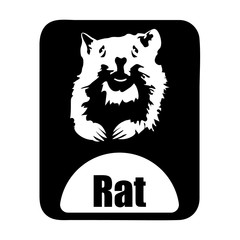chinese calendar animal monochrome logotype rat head