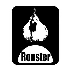 chinese calendar animal monochrome logotype rooster head