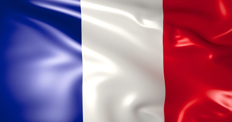 France flag in the wind . 3d illustration