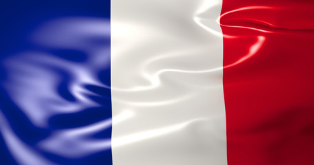 France flag in the wind . 3d illustration