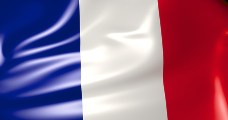 France flag in the wind . 3d illustration