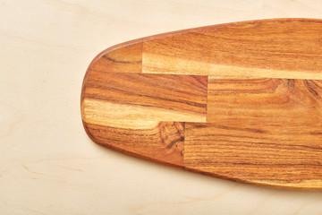 Chopping board on table with copy space. 