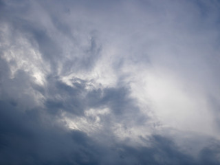 Fototapeta na wymiar Dark and light bluish tragic cloudscape