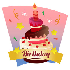 birthday with cake and candle theme