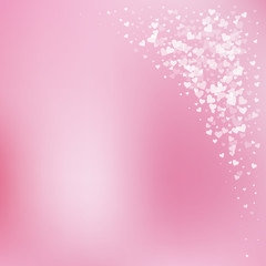 White heart love confettis. Valentine's day corner
