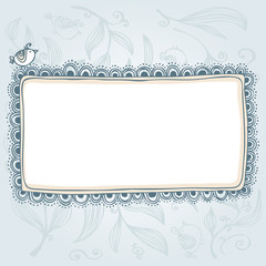 Hand drawn vector colorful border frame