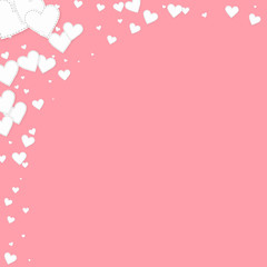 White heart love confettis. Valentine's day corner