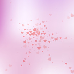 Red heart love confettis. Valentine's day explosio