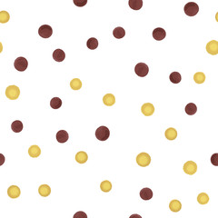 Stylish Seamless Pattern Small Polka Dot Very dark desaturated red And Soft yellow.