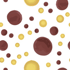 Beauteous Seamless Pattern Polka Dot Very dark desaturated red And Soft yellow.