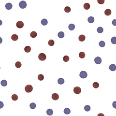 Cute Seamless Pattern Small Polka Dot Very dark desaturated red And Mostly desaturated dark blue.