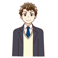 男子　学生　上半身