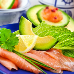 Smoked salmon and avocado