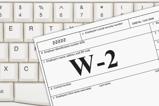 A US Federal Tax W2 Income Tax Form