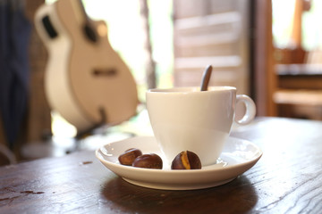 Cup Of Coffee With Almond