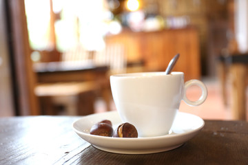 Cup Of Coffee With Chestnuts