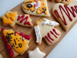 Mixture of Colorful Christmas Cookies