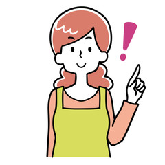 女性　主婦　ビックリマーク