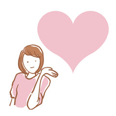 ハートな気持ちの女性