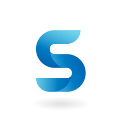 S letter blue flat vector logo template
