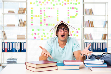 Student preparing for university exams