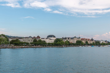Fototapeta na wymiar View on lake Zurich and away Opera house, Zurich, Switzerland, Europe