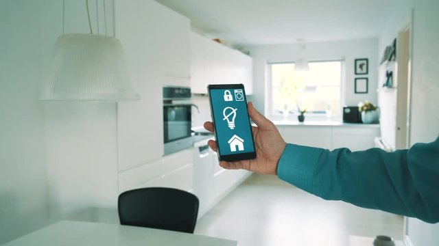 Smart home automation with app on smart phone to control light