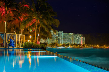ワイキキビーチの夜　クリスマスの夜に