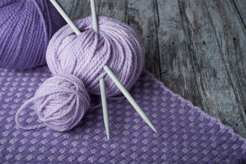 needlework crochet and knitting needles woolen threads