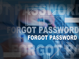 Forgot Password Words Shows Login Authentication Invalid - 3d Illustration