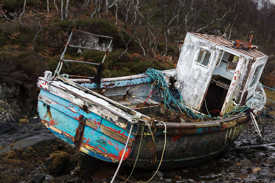 Old Fishing Boat in Scottish Highlands
