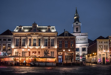 Fototapeta na wymiar Night photography in Bergen op Zoom, The Netherlands