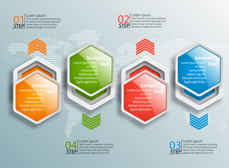 Abstract 3D Paper Infographics. Business template .Vector illustration