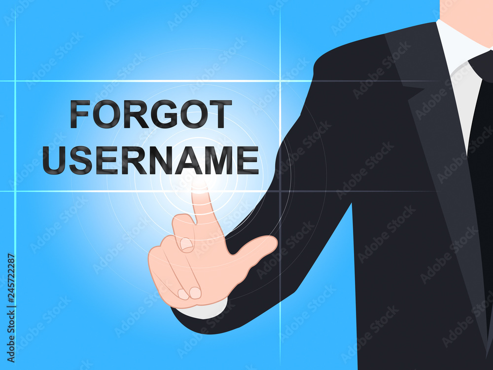 Poster forgot username message means wrong userid entered - 3d illustration