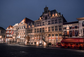 Fototapeta premium Night photography in Bergen op Zoom, The Netherlands