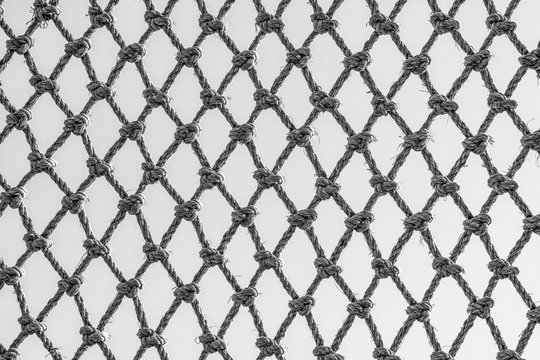 Rope Net with knots Isolated, Fishnet B&W